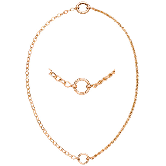 Collier 925 Sterling Silber rotgold vergoldet 42 cm