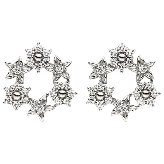 Ohrstecker Blume 925 Sterling Silber 42 Zirkonia Ohrringe