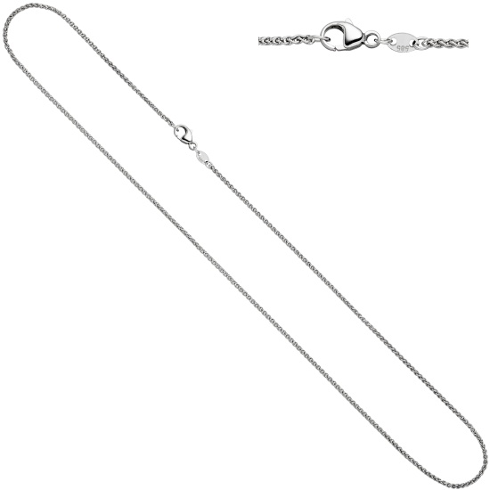 Zopfkette 585 Weißgold 1,8 mm 42 cm Gold Kette Halskette Weißgoldkette Karabiner
