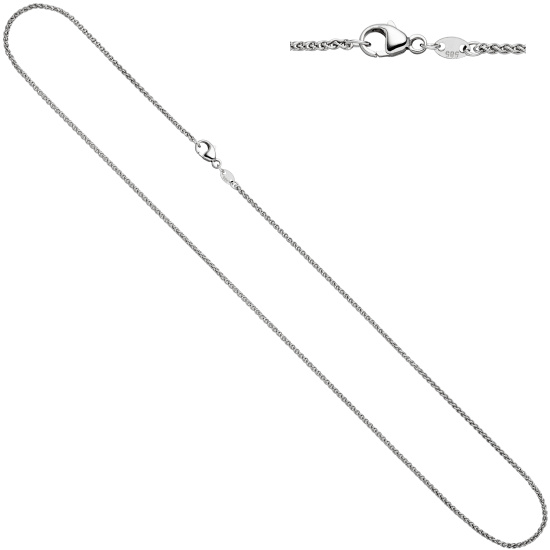 Zopfkette 585 Weißgold 1,8 mm 42 cm Gold Kette Halskette Weißgoldkette Karabiner