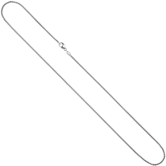Zopfkette 585 Weißgold 1,8 mm 42 cm Gold Kette Halskette Weißgoldkette Karabiner