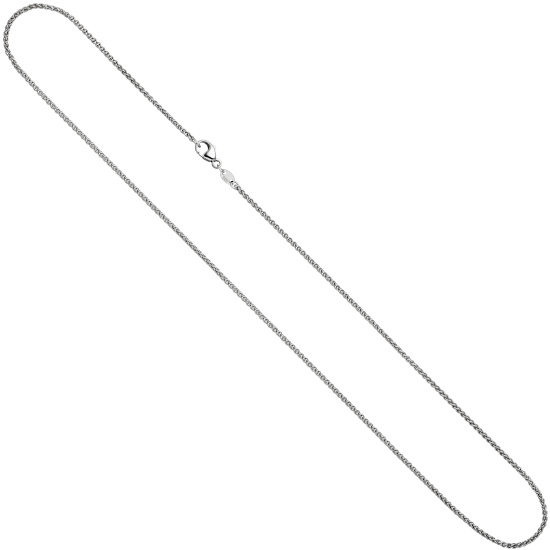 Zopfkette 585 Weißgold 1,8 mm 42 cm Gold Kette Halskette Weißgoldkette Karabiner
