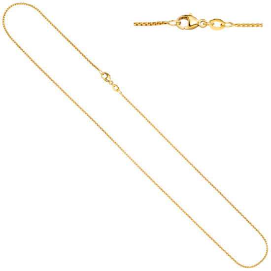 Rund-Venezianerkette 750 Gold Gelbgold 1,2 mm 45 cm Goldkette Karabiner