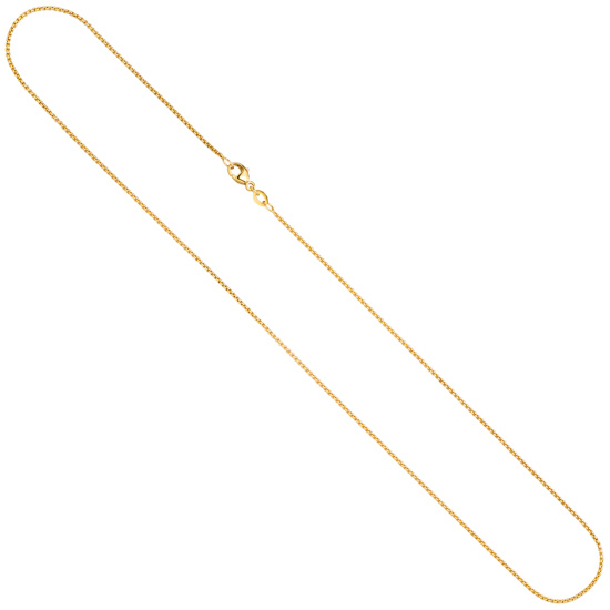 Rund-Venezianerkette 750 Gold Gelbgold 1,2 mm 45 cm Goldkette Karabiner