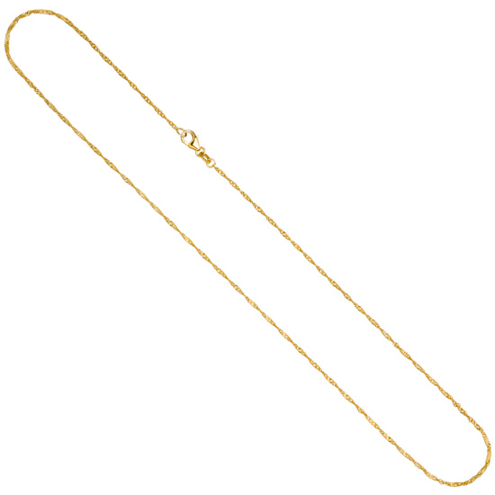 Singapurkette 750 Gold Gelbgold 1,4 mm 45 cm Kette Halskette Goldkette Karabiner