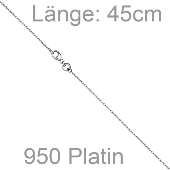 Zopfkette 950 Platin 1,0 mm 45 cm Kette Halskette Karabiner