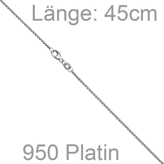 Doppel-Ankerkette 950 Platin 0,9 mm 45 cm Karabiner