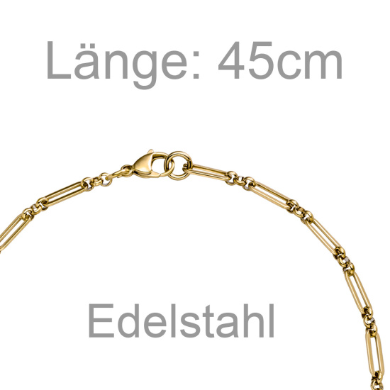 Collier Halskette Edelstahl goldfarben 45 cm