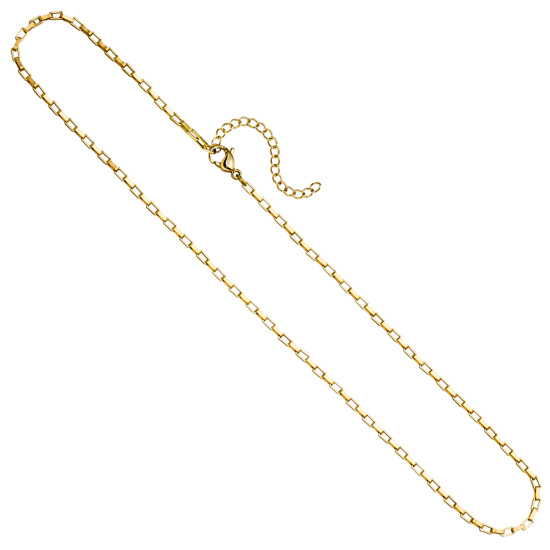 Collier Halskette Edelstahl goldfarben 44,5 cm