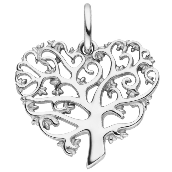 Anhänger Lebensbaum in Herzform 925 Sterling Silber
