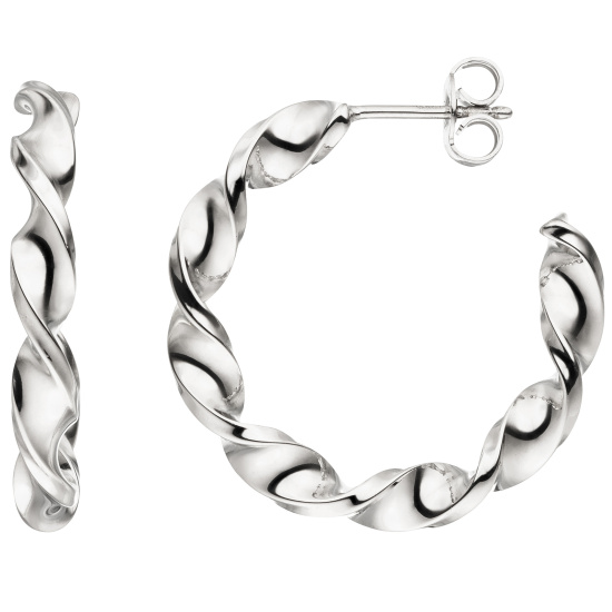 Halbcreolen 925 Sterling Silber Ohrringe Creolen