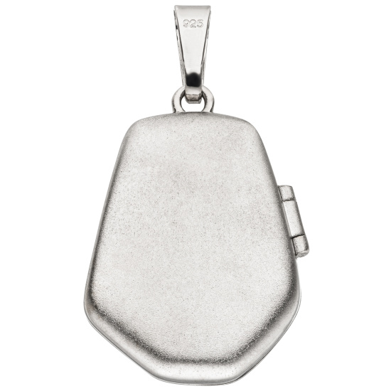 Medaillon Herz 925 Sterling Silber mattiert