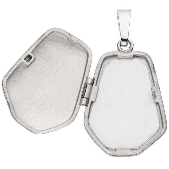 Medaillon Herz 925 Sterling Silber mattiert