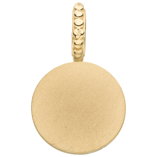 Anhänger 375 Gold Gelbgold 1 Chalcedon blau