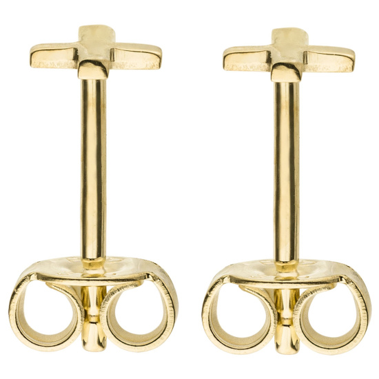 Ohrstecker Kreuz 375 Gold Gelbgold Ohrringe