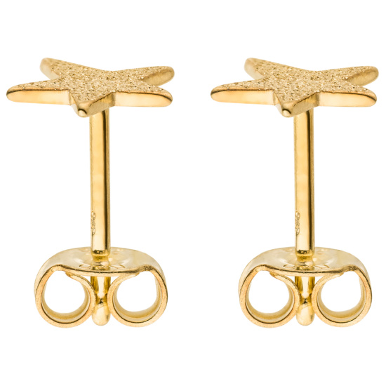 Ohrstecker Stern 375 Gold Gelbgold glitzernd Ohrringe