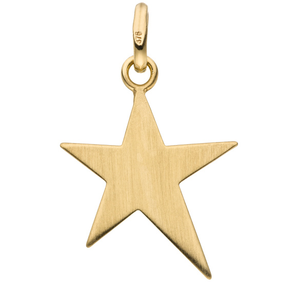Anhänger Stern 375 Gold Gelbgold mit Glitzereffekt