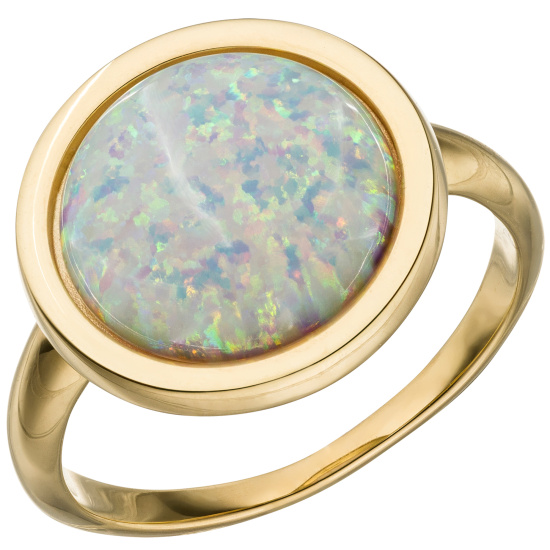 Damen Ring 375 Gold Gelbgold 1 Opal