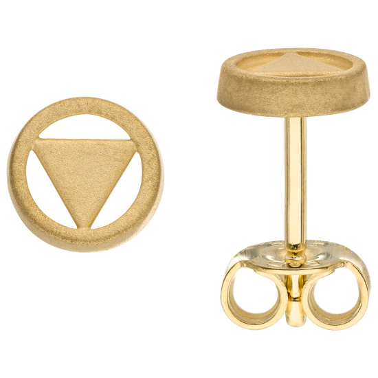 Ohrstecker Dreieck 375 Gold Gelbgold mattiert Ohrringe