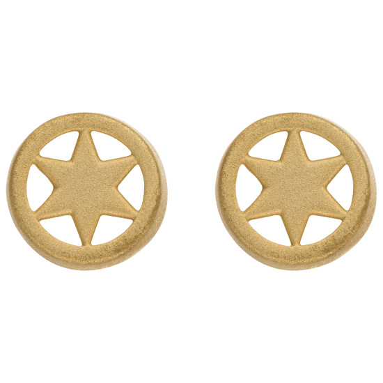 Ohrstecker Stern 375 Gold Gelbgold mattiert Ohrringe