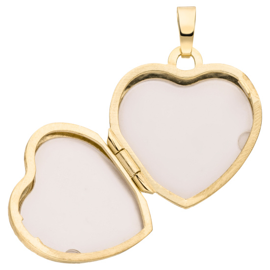 Medaillon Herz 375 Gold Gelbgold Herzanhänger