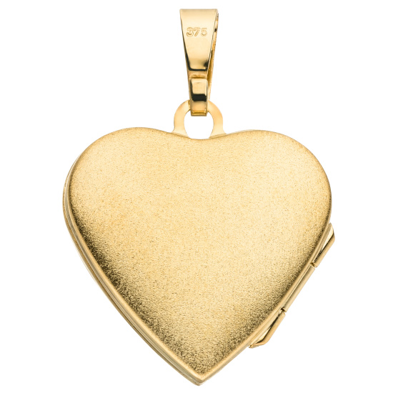 Medaillon Herz 375 Gold Gelbgold bicolor Herzanhänger