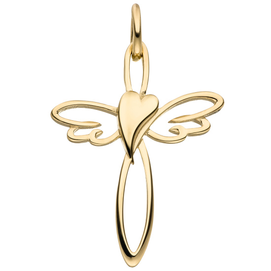 Anhänger Kreuz 375 Gold Gelbgold Kreuzanhänger