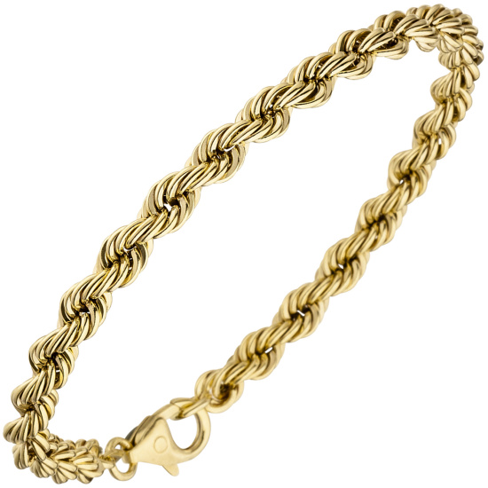 Kordelarmband 585 Gold Gelbgold 3,2 mm 19 cm