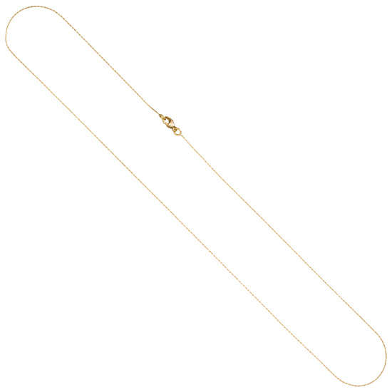 Ankerkette 750 Gold Gelbgold diamantiert 0,4 mm 45 cm Kette Halskette Karabiner