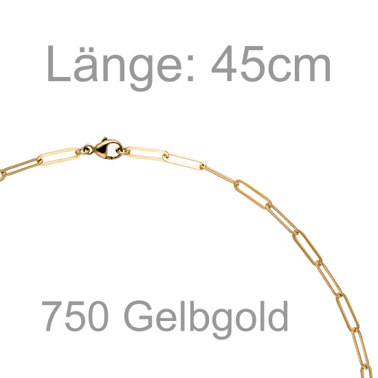 Halskette 750 Gold Gelbgold 45 cm Kette Goldkette Karabiner