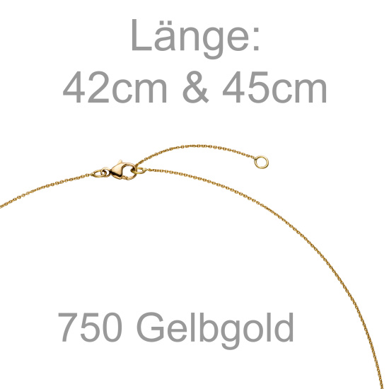 Collier Halskette 750 Gold Gelbgold 1 Diamant Brillant 45 cm