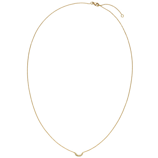 Collier Halskette 750 Gold Gelbgold 6 Diamanten Brillanten 45 cm
