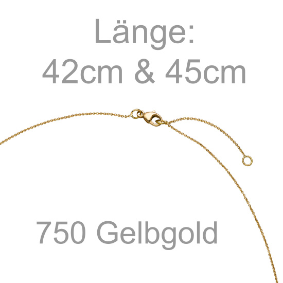 Collier Halskette 750 Gold Gelbgold 6 Diamanten Brillanten 45 cm