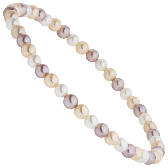 Armband Muschelkern Perlen multicolor 4 mm 17 cm Perlenarmband