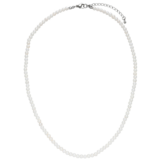 Halskette Kette Muschelkern Perlen weiß 4 mm 50 cm