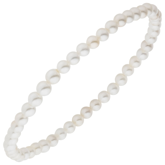 Armband Muschelkern Perlen weiß 4 mm 17 cm Perlenarmband