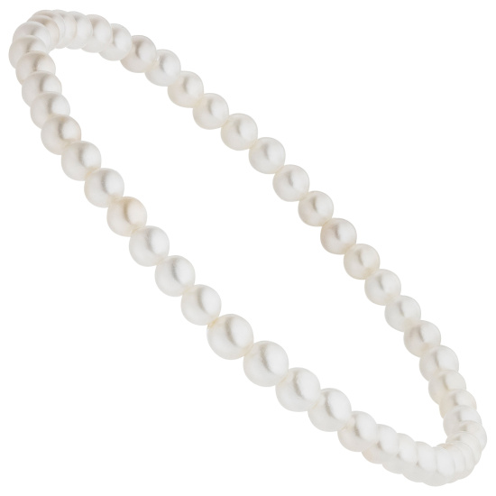 Armband Muschelkern Perlen weiß 4 mm 17 cm Perlenarmband