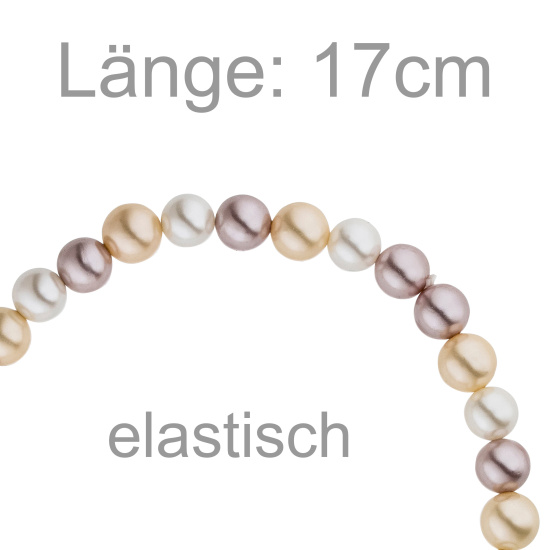 Armband Muschelkern Perlen multicolor 6 mm 17 cm Perlenarmband