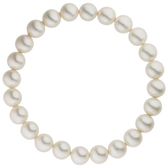 Armband Muschelkern Perlen weiß 8 mm 17 cm Perlenarmband