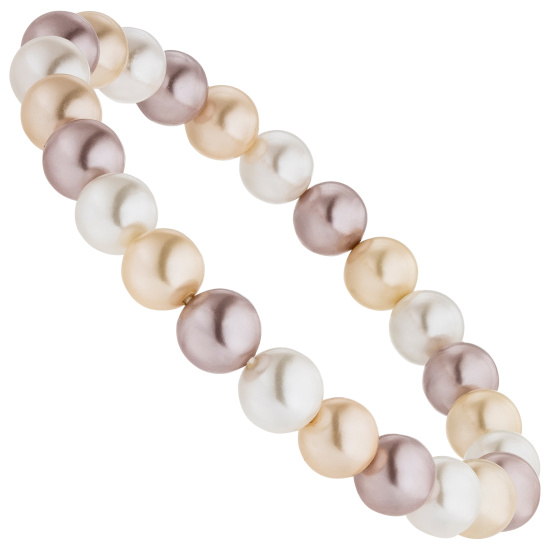 Armband Muschelkern Perlen multicolor 8 mm 17 cm Perlenarmband