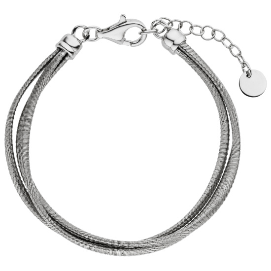 Armband 3-reihig 925 Sterling Silber matt 20 cm Silberarmband