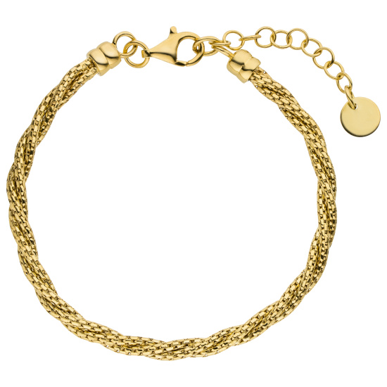 Armband verschlungen 925 Sterling Silber vergoldet 20 cm