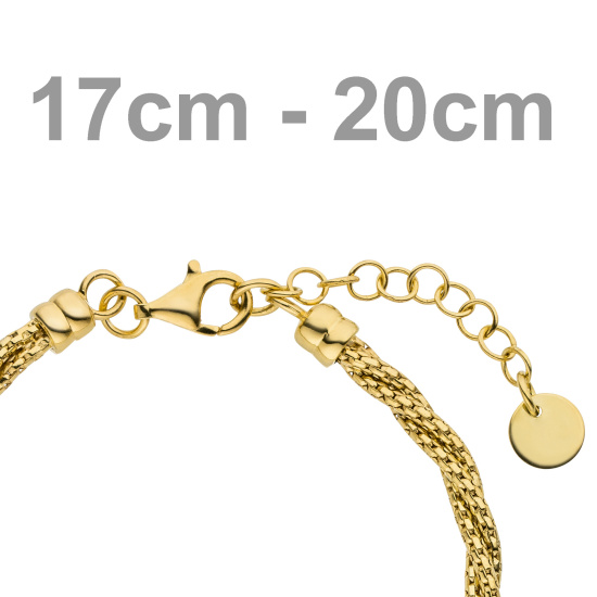 Armband verschlungen 925 Sterling Silber vergoldet 20 cm