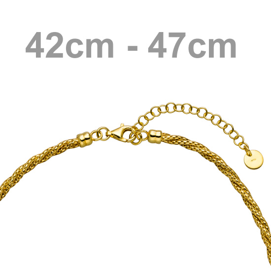 Collier Halskette 925 Sterling Silber vergoldet 47 cm Kette