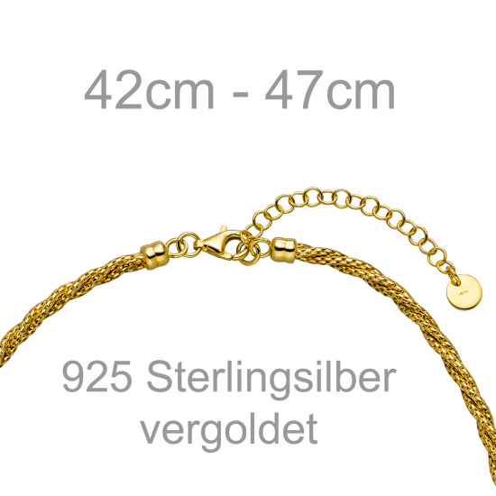 Collier Halskette 925 Sterling Silber vergoldet 47 cm Kette