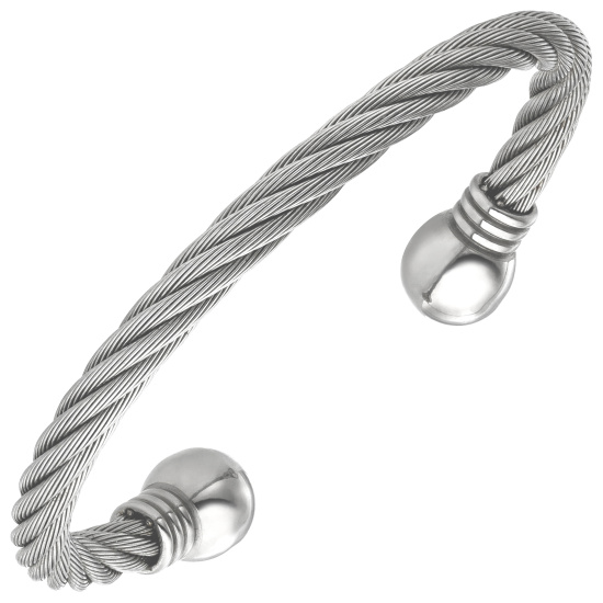 Armspange / offener Armreif Edelstahl mattiert 17 cm Armband