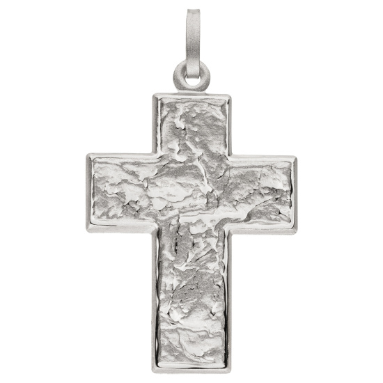 Anhänger Kreuz 925 Sterling Silber mattiert Kreuzanhänger