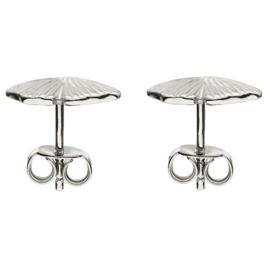 Ohrstecker Ginkgo 925 Sterling Silber mattiert Ohrringe Silberohrringe