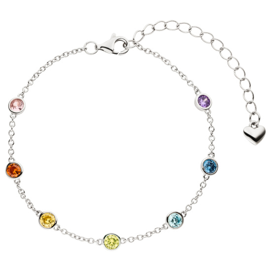 Armband 925 Sterling Silber 7 Zirkonia 19,5 cm