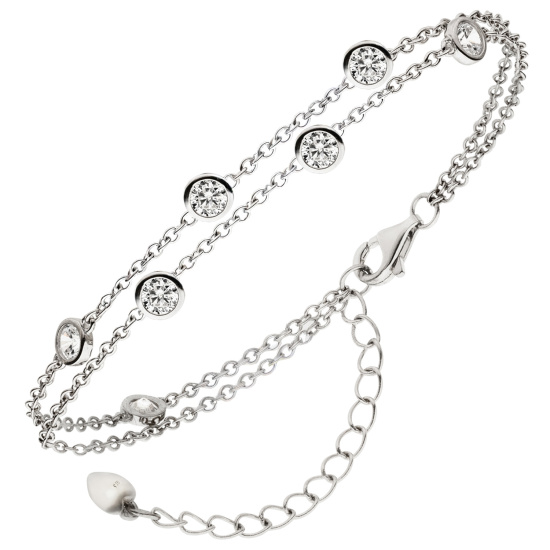 Armband 925 Sterling Silber 7 Zirkonia 19,5 cm
